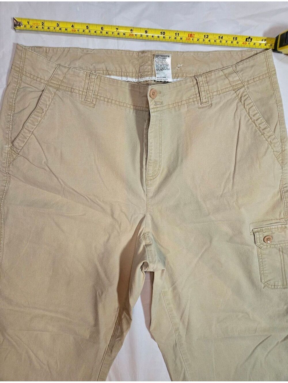 Dockers Women's 18W Khaki Cargo Pants Utility Straight Leg Stretch - Picture 2 of 8